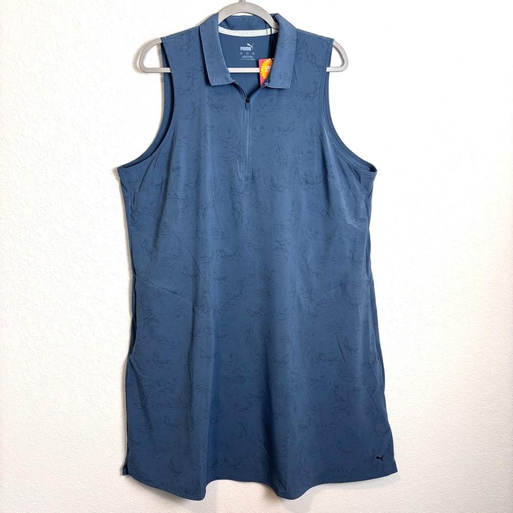 NWT Puma Blue Gray Bouquet Print Golf Athletic Dress Women’s XXL Outdoors